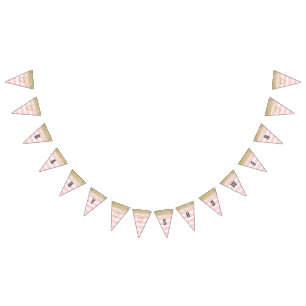 Oro y bandera rosada de Baby Shower