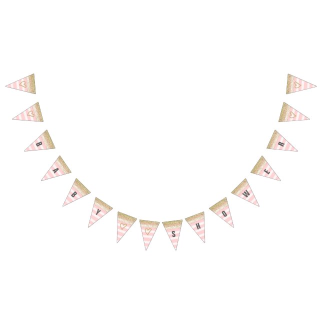 Oro y bandera rosada de Baby Shower (Todo)