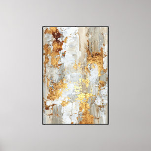 Oro y beige con trazos grises: arte abstracto