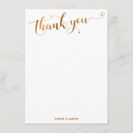 Oro y Blanco Agradecimiento Caligrafía con Corazon