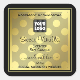 Oro y negro con etiquetas de embalaje de productos