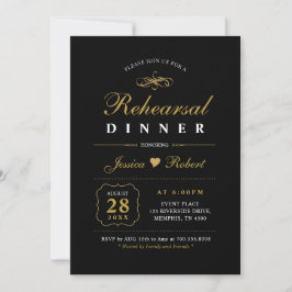 Oro y negro | Elegante invitación a la cena de ens