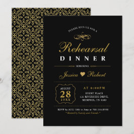 Oro y Negro | Invitación elegante para la cena de