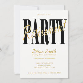 Oro y negro, invitaciones modernas del fiesta de