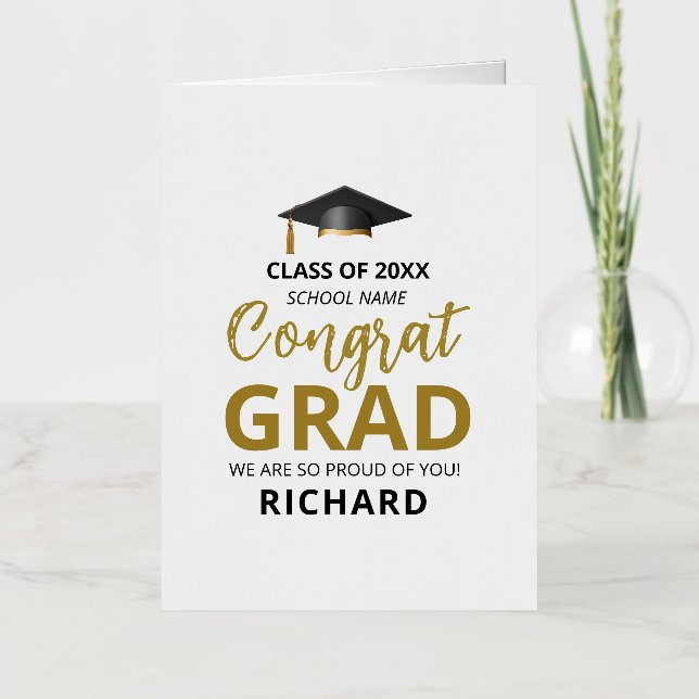 Oro y negro | Regalo moderno del Personalizado de  (Anverso)