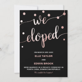 Oro y negro Rosa | Invitación Glam Elopement