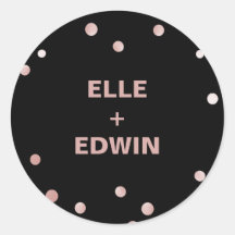 Oro y negro Rosa | Sellos para sobres Glam Boda