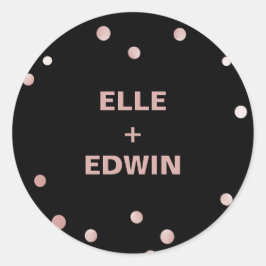 Oro y negro Rosa | Sellos para sobres Glam Boda