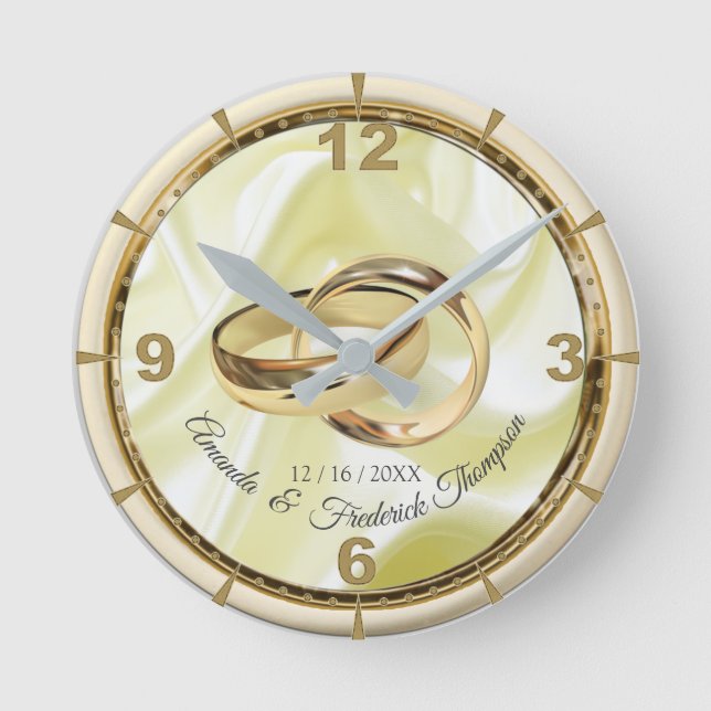 Oro y negro sobre el reloj de regalo del Boda de s (Anverso)