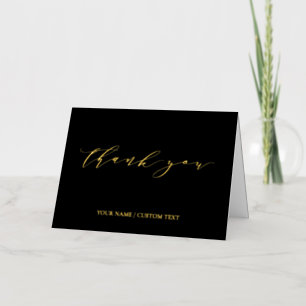 Oro y negro Texto / Nombre personalizado Gracias
