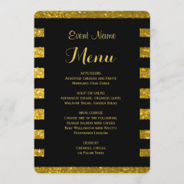 Oro y rayas negras del menú el | de la cena