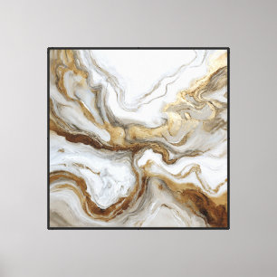 Oro y remolinos de mármol beige – Arte mural abstr