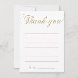 Oro y rosa | Fiesta Chica moderno Nota de agradeci