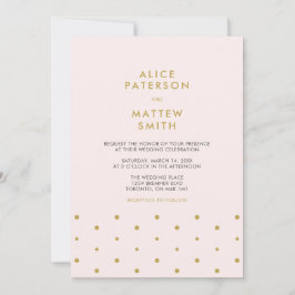 Oro y Rosa Rubor | Invitación de Boda Moderna Chic