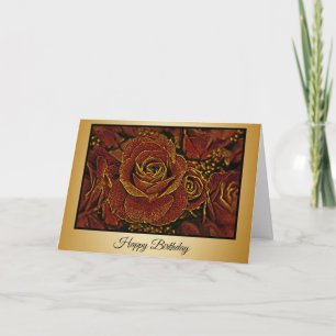 Oro y Rosa - Tarjeta de cumpleaños