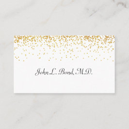 Oro y tarjeta de visita blanca del confeti