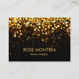 Oro y tarjeta de visita negra de Bokeh del