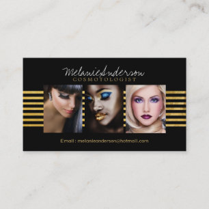 Oro y tarjetas de visita negras del artista de