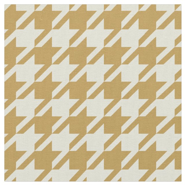 Oro y tela amarilla de Houndstooth (De cerca)