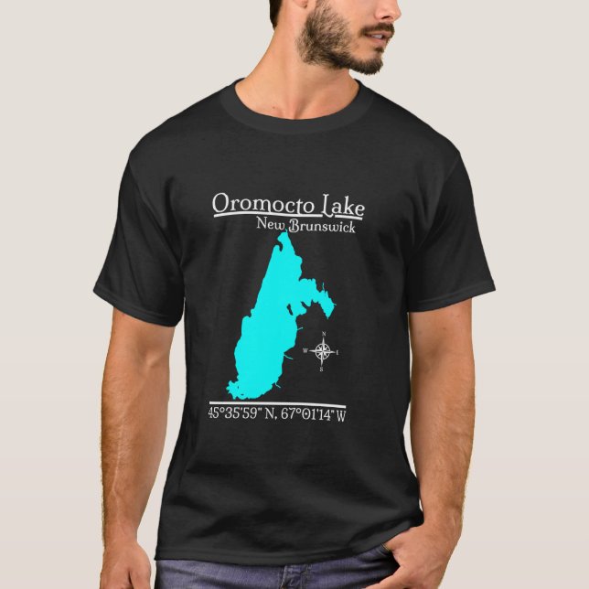 Oromocto Lago New Brunswick Larga Manga Camiseta (Anverso)