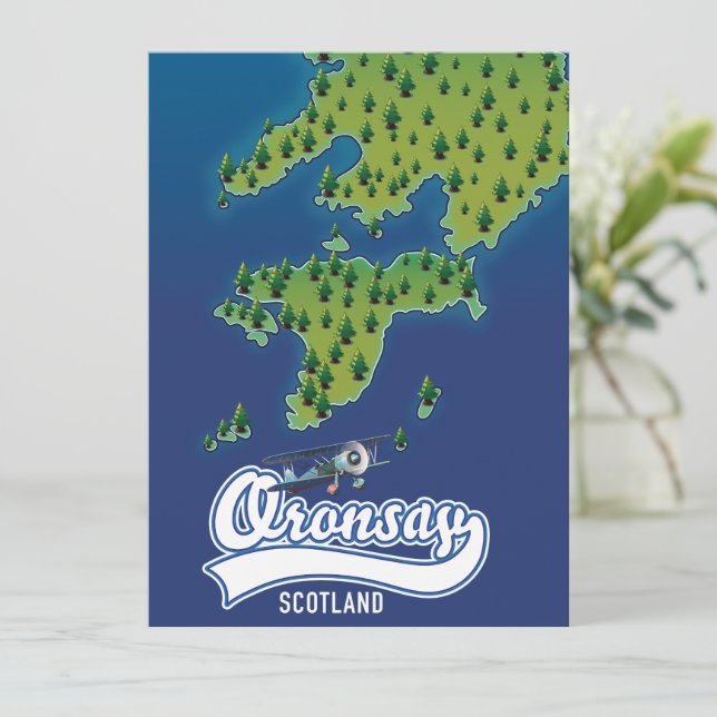 Oronsay Escocia mapa isla  (Anverso de pie)