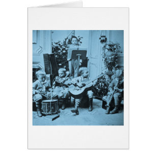 Orquesta de Niños Pequeños Vintage Stereoview Cyan