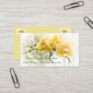 Orquídea amarilla en tarjeta de visita Sunshine