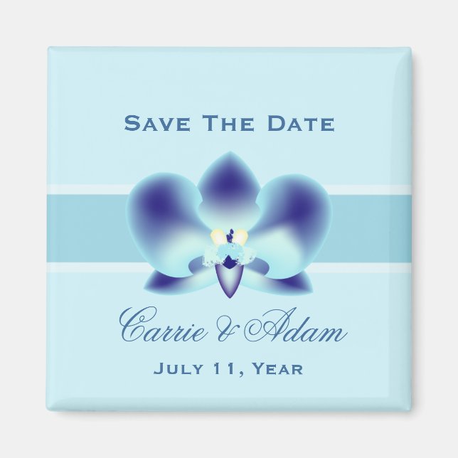 Orquídea Azul Guardar el imán de fecha (Frente)