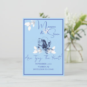 Orquídea Azul y Blanco Guardar La Tarjeta De Boda