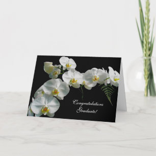 ¡Orquídea Blanca Graduada! Tarjeta