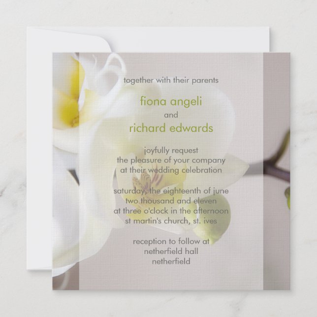 Orquídea Blanca ・ Invitación a la boda (Anverso)