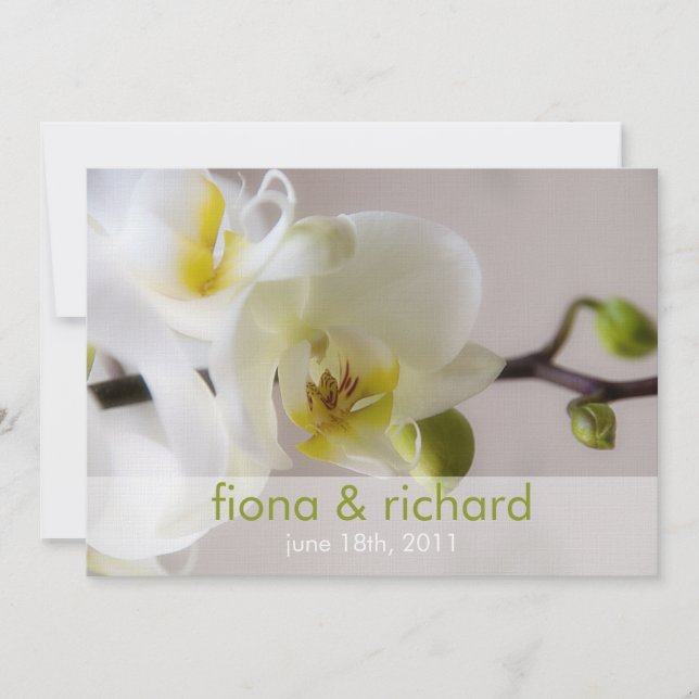 Orquídea blanca • Invitación de la boda (Anverso)