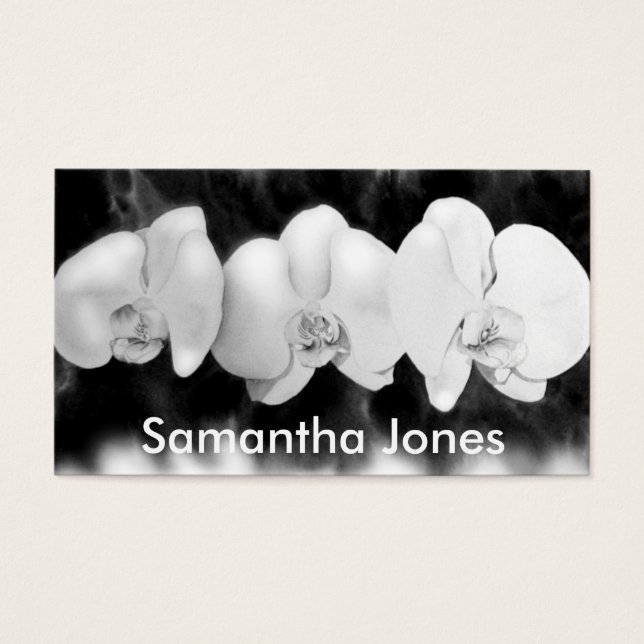 Orquídea blanca negra pintando flores tropicales (Frente)
