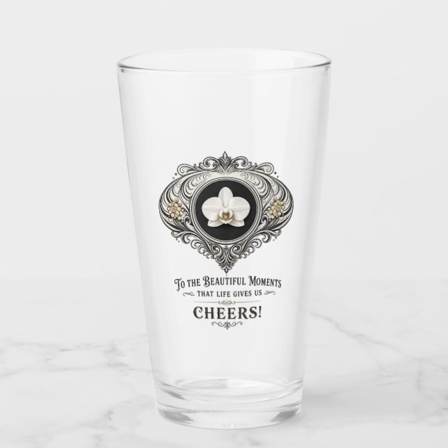 orquídea brindis vaso de bebida (Anverso)