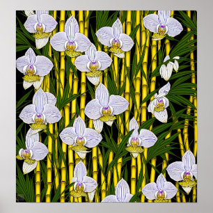 Orquídea de Bambú - Imprimir arte de tela