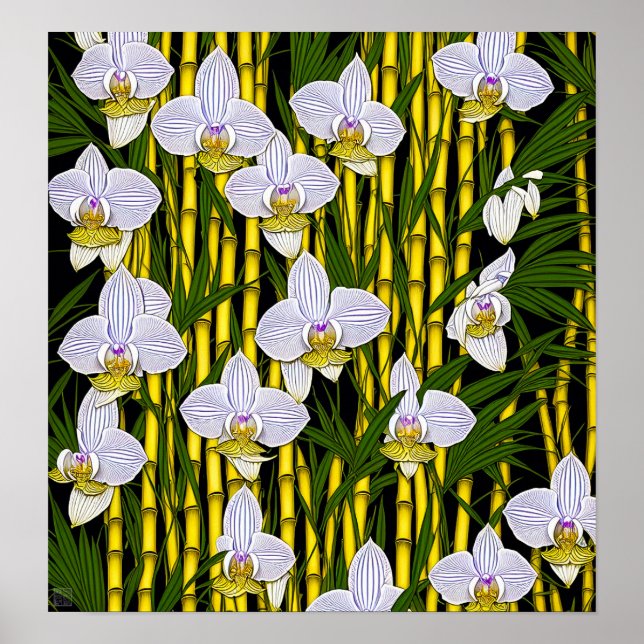 Orquídea de Bambú - Imprimir arte de tela (Frente)