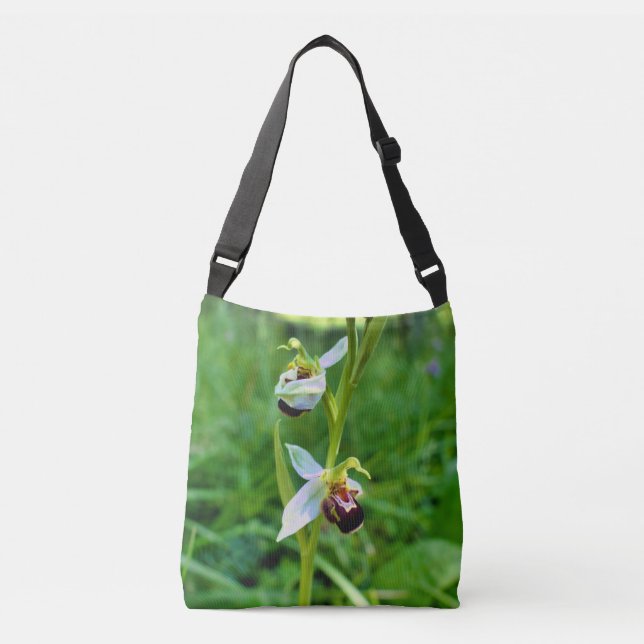 Orquídea De Bee Por Toda La Bolsa De Tote (Anverso)