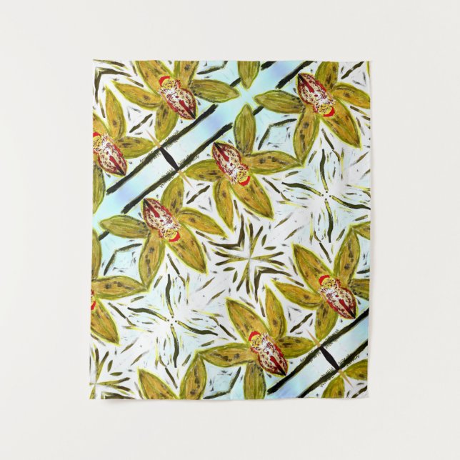 Orquídea de cimbidio verde del Tapiz (Anverso)