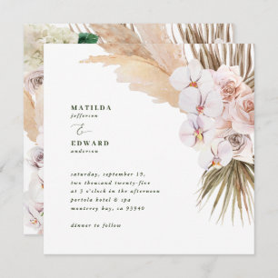 Orquídea de palma de pasto de pampas rústico moder