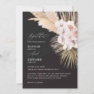 Orquídea de palma de pasto de pampas rústico moder