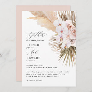 Orquídea de palma de pasto de pampas rústico moder