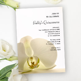 Orquídea en la invitación de la fiesta de la quinc