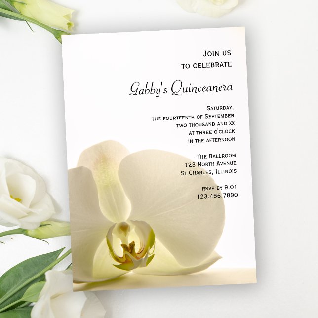 Orquídea en la invitación de la fiesta de la quinc (Subido por el creador)