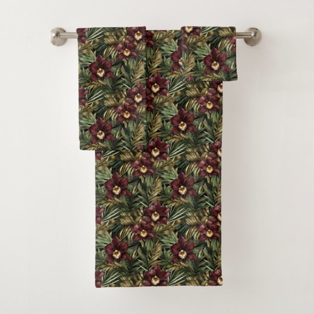 Orquídea Floral Tropical Rojo Borgoña (In situ)