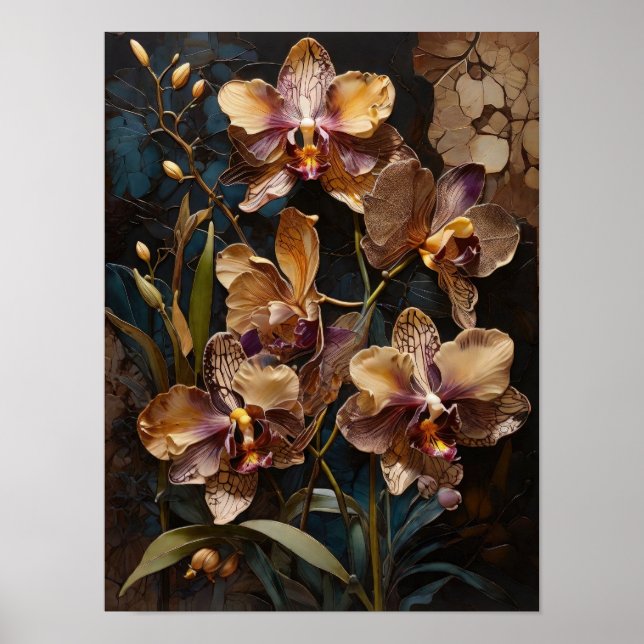 Orquídea Majestad - poster de arte digital de flor (Frente)