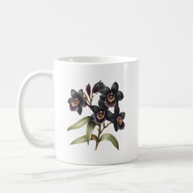Orquídea negra clásica taza de café (Izquierda)