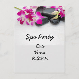 Orquídea Púrpura con invitación a la fiesta de Spa
