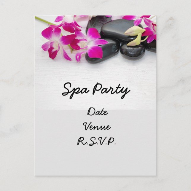 Orquídea Púrpura con invitación a la fiesta de Spa (Anverso)