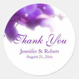 Orquídea Púrpura Gracias Pegatina