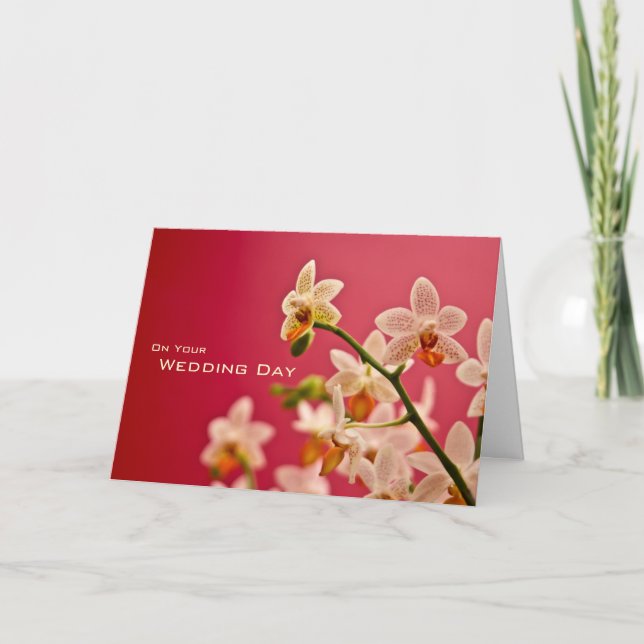 Orquídea Roja ・ Tarjeta de felicitación Boda (Anverso)
